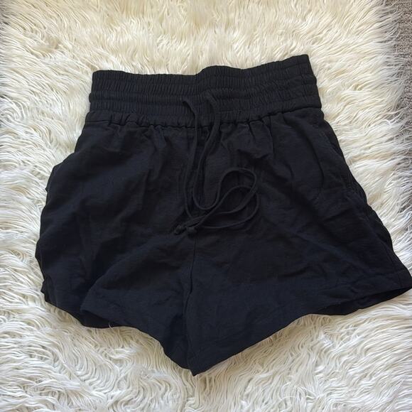 Nordstrom Open Edit Tie Waist Pull-On Shorts Black - Picture 5 of 8